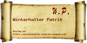 Winterhalter Patrik névjegykártya